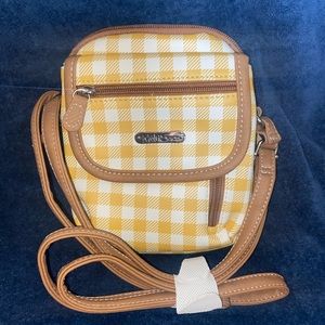 Yellow plaid pattern crossbody